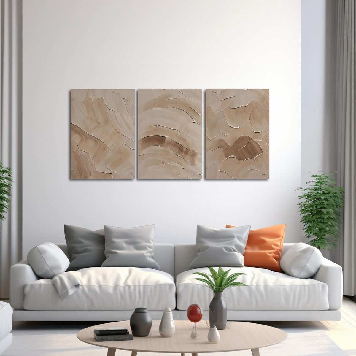 “Earthen Flow” – 3-Panel Metal Wall Art