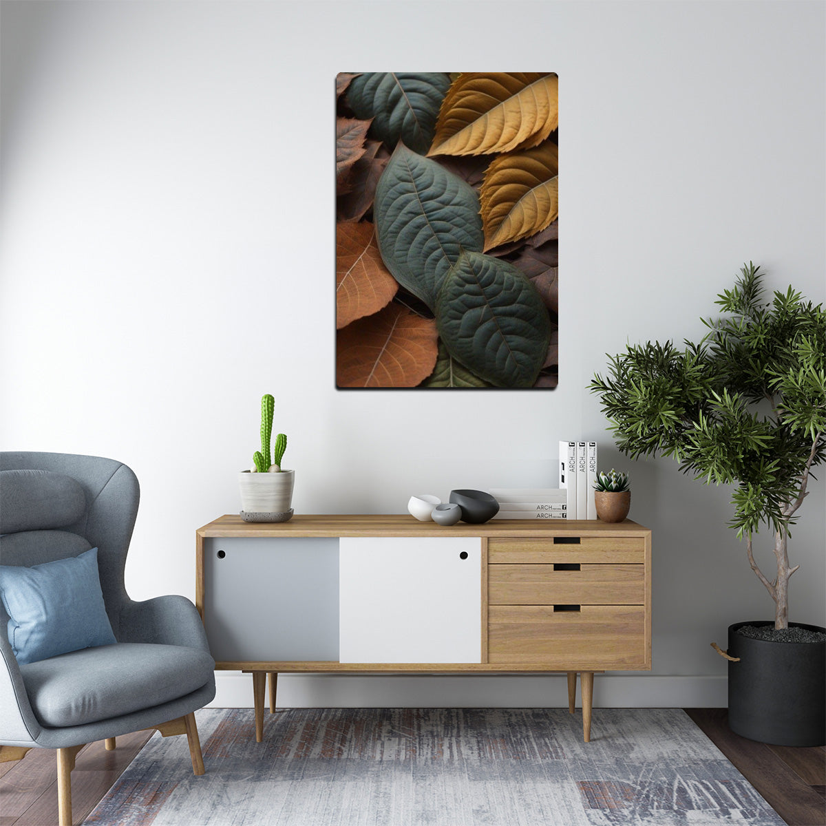 "Forest Canopy Harmony – Botanical Metal Wall Art"