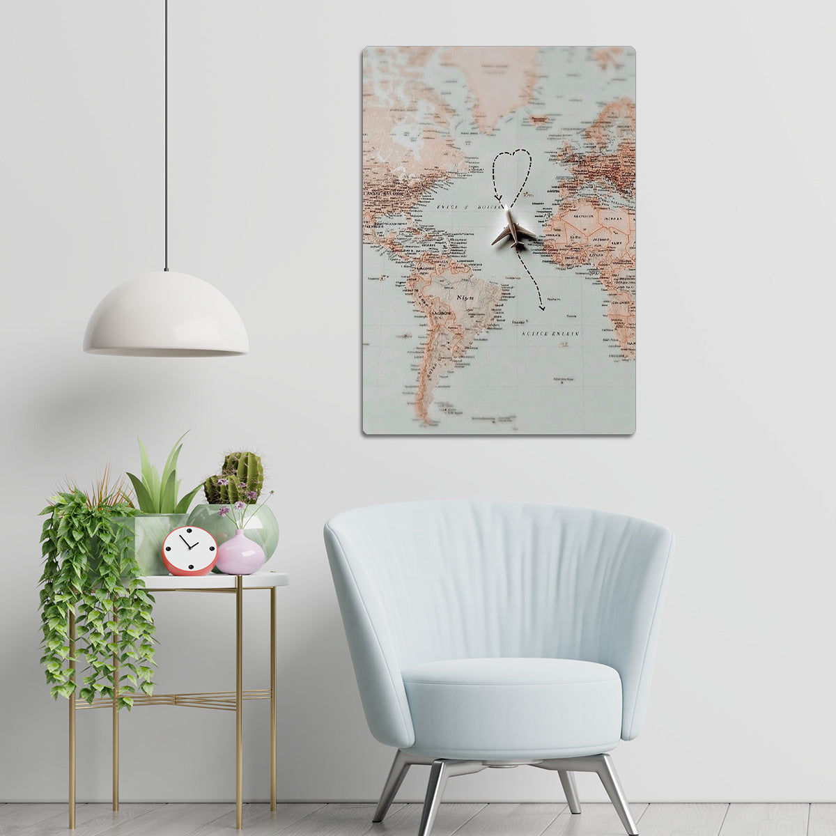 “Love in the Air” – Travel Map  Metal Wall Art