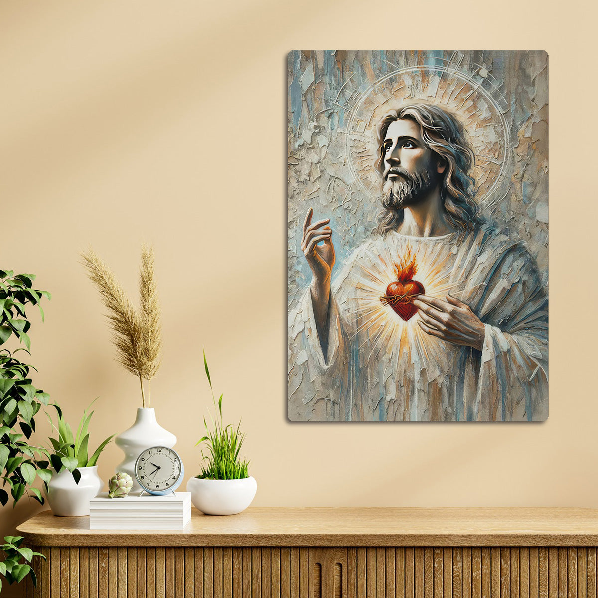 Divine Mercy & Love – Jesus Sacred Heart Metal Wall Art