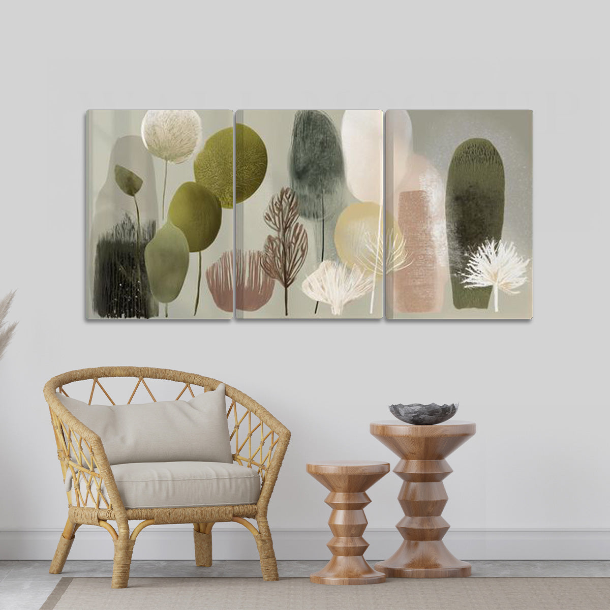 "Modern Botanica" – 3-Panel Metal Wall Art