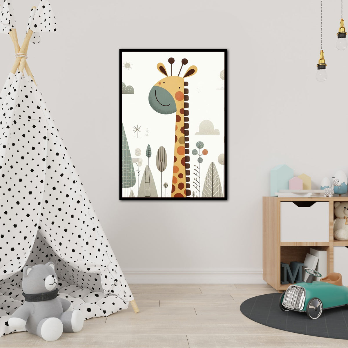 Happy Giraffe Kids Metal Wall Art