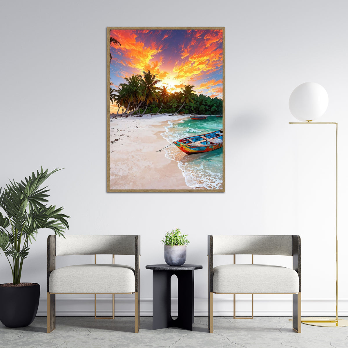 Tropical Serenity – Beach Sunset HD Metal Wall Art