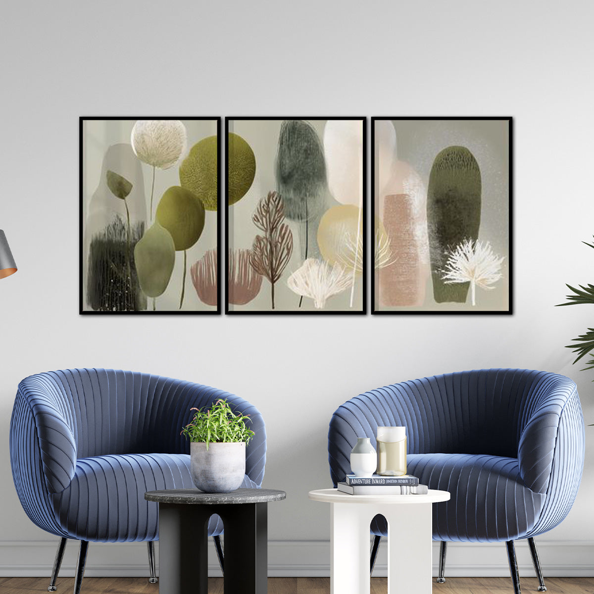 "Modern Botanica" – 3-Panel Metal Wall Art