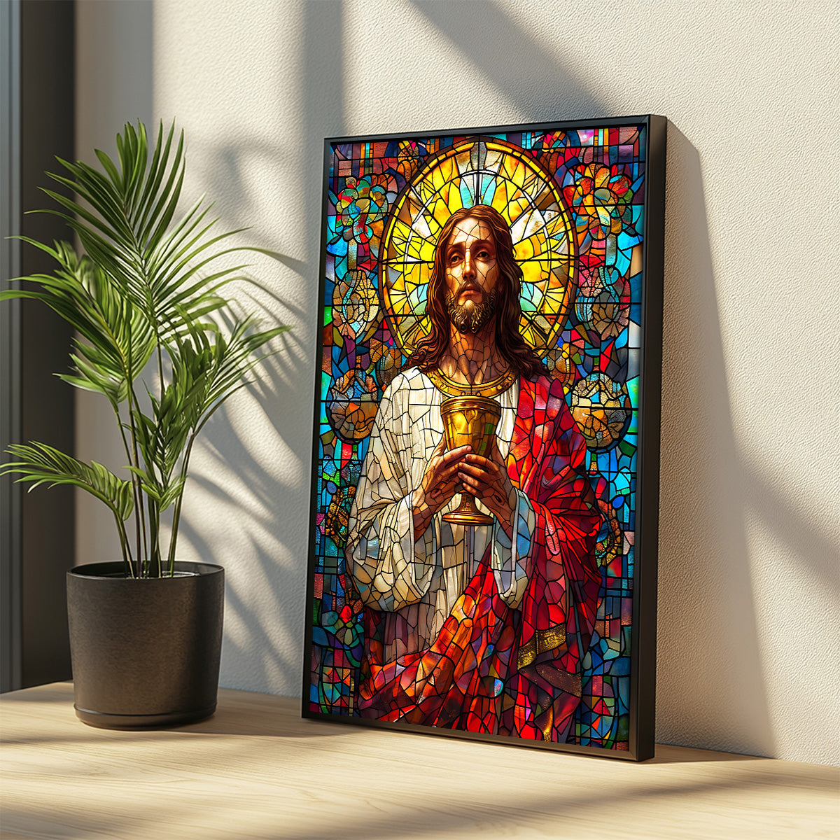 The Holy Chalice – Jesus HD Metal Christian Wall Art