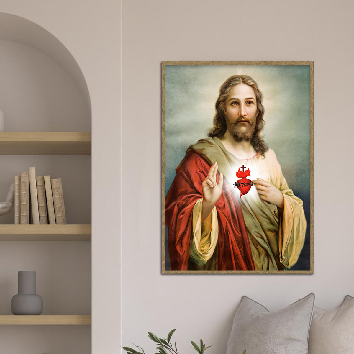 Jesus Christ Sacred Heart – Faith & Light Metal Wall Art