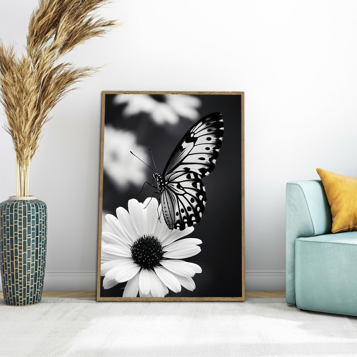 “Whispers of Nature” – Butterfly on Daisy  Metal Wall Art