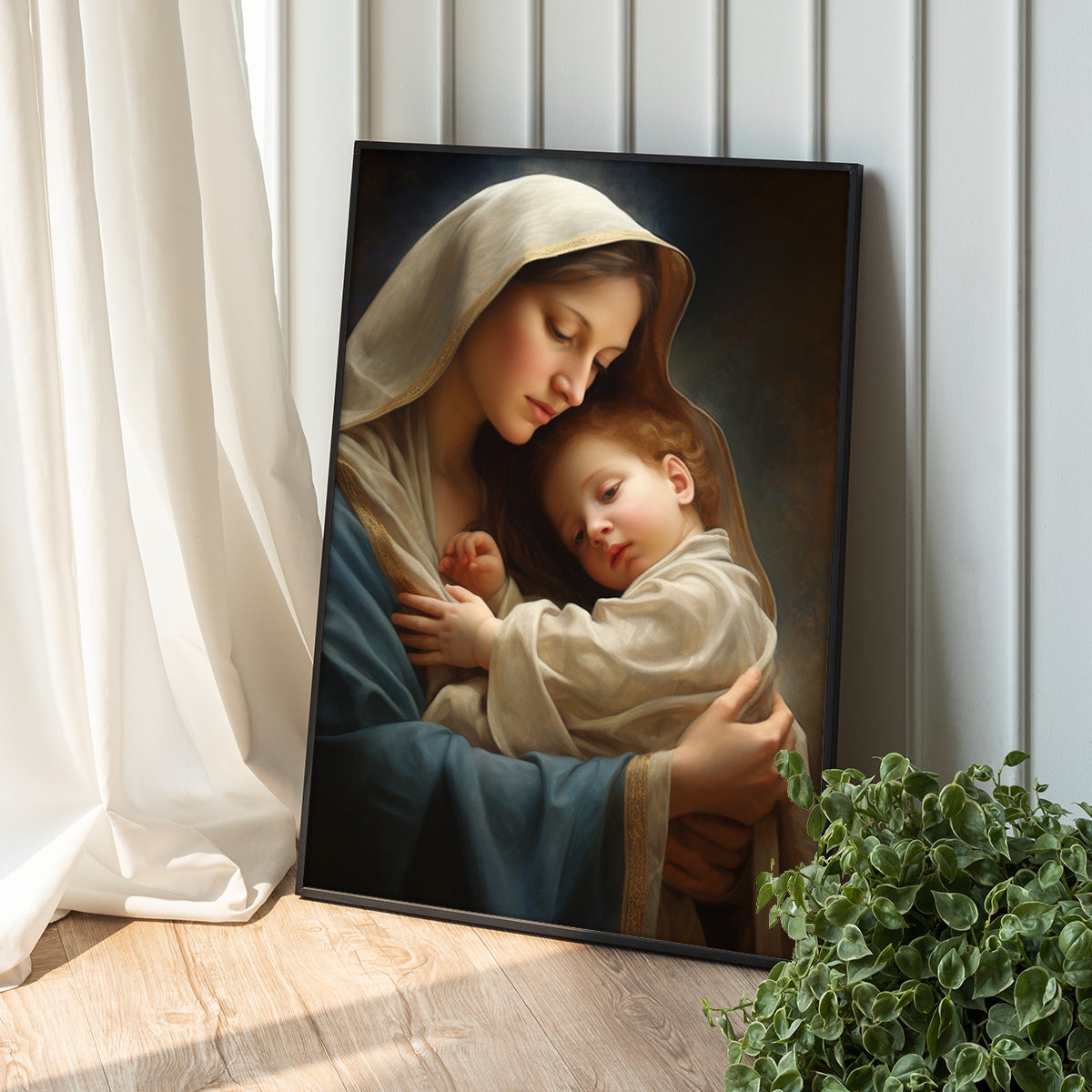 The Virgin’s Embrace – Mary & Jesus HD Metal Wall Art