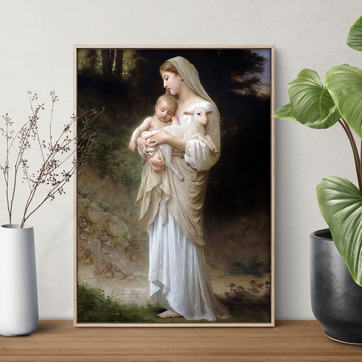 Holy Serenity – Blessed Mother and Infant Jesus Metal Wall Art