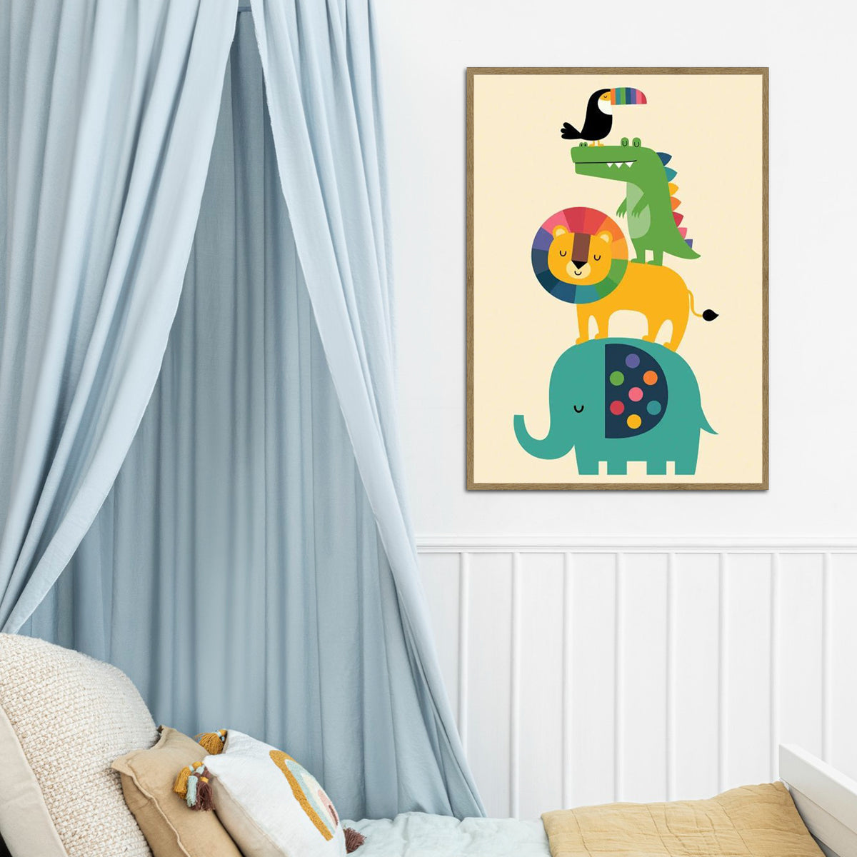 "Animal Friends Tower" Kids Metal Wall Art