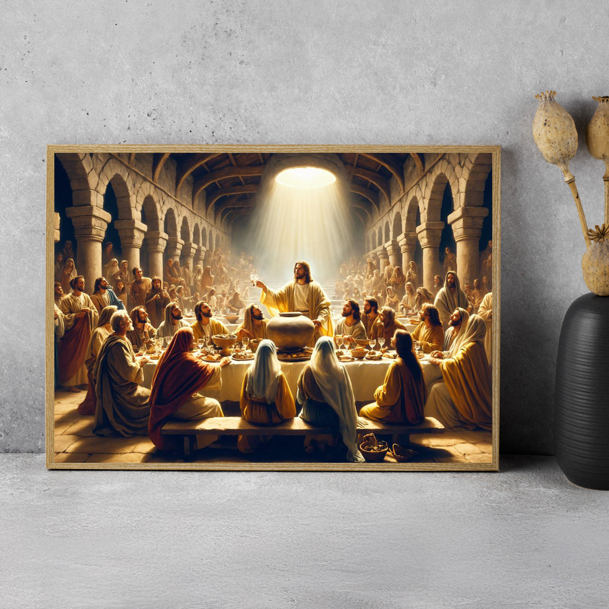 “The Last Supper of Light” – Jesus & Disciples Christian  Metal Wall Art