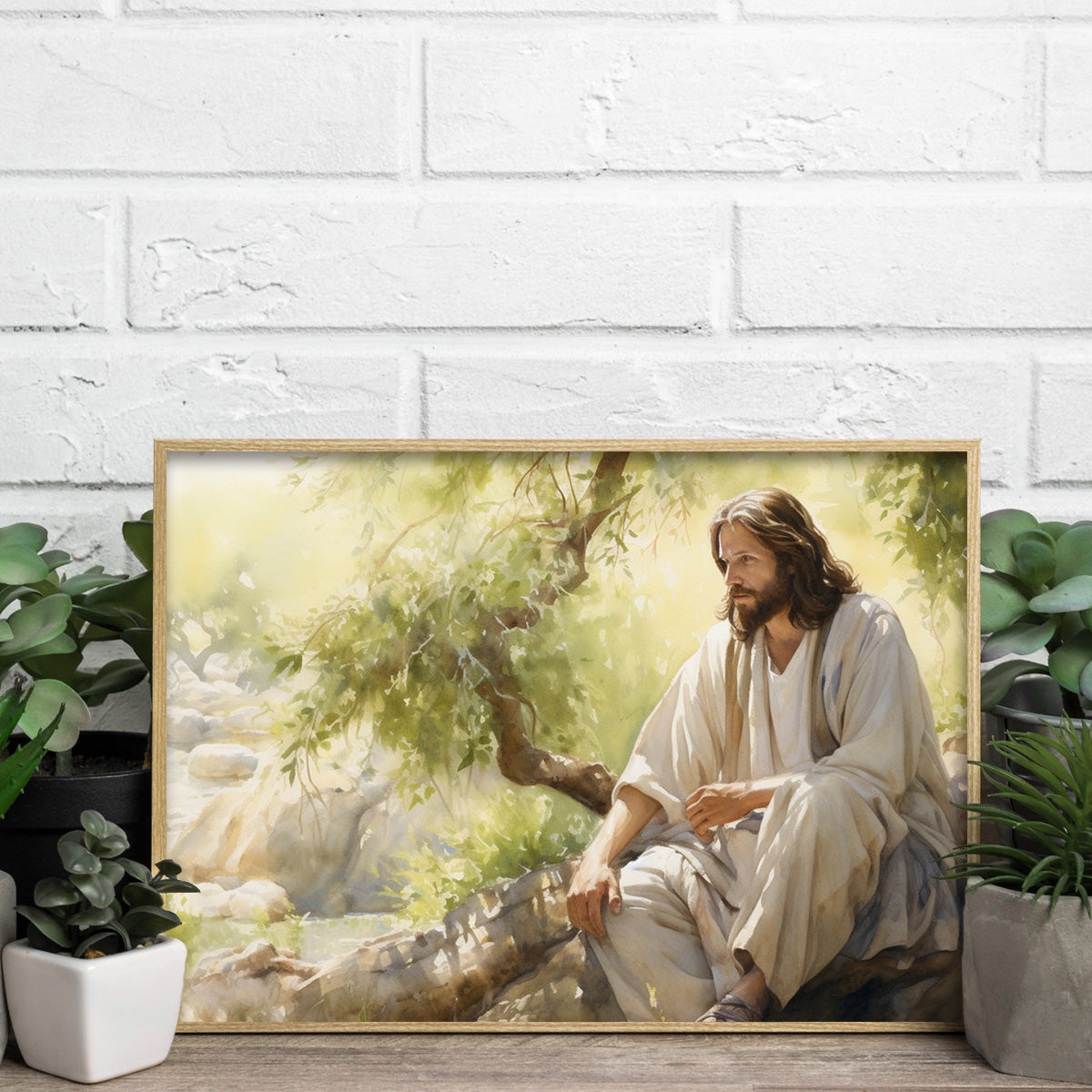 Jesus in Stillness – HD Metal Religious Wall Art