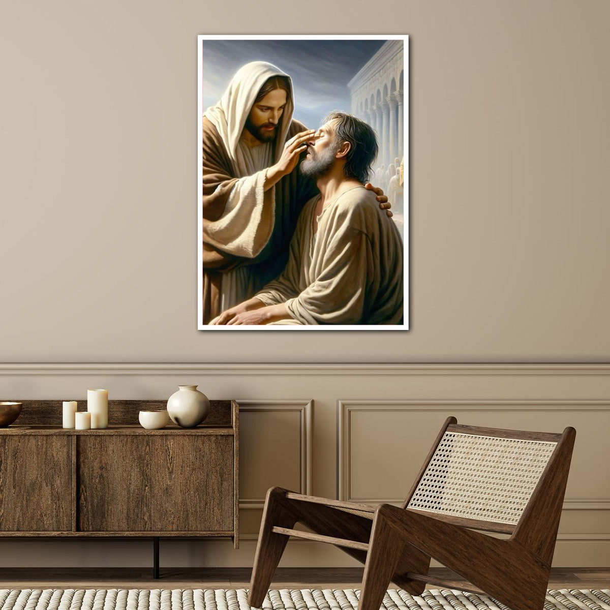 “Healing Touch” – Jesus Healing the Blind  Metal Wall Art
