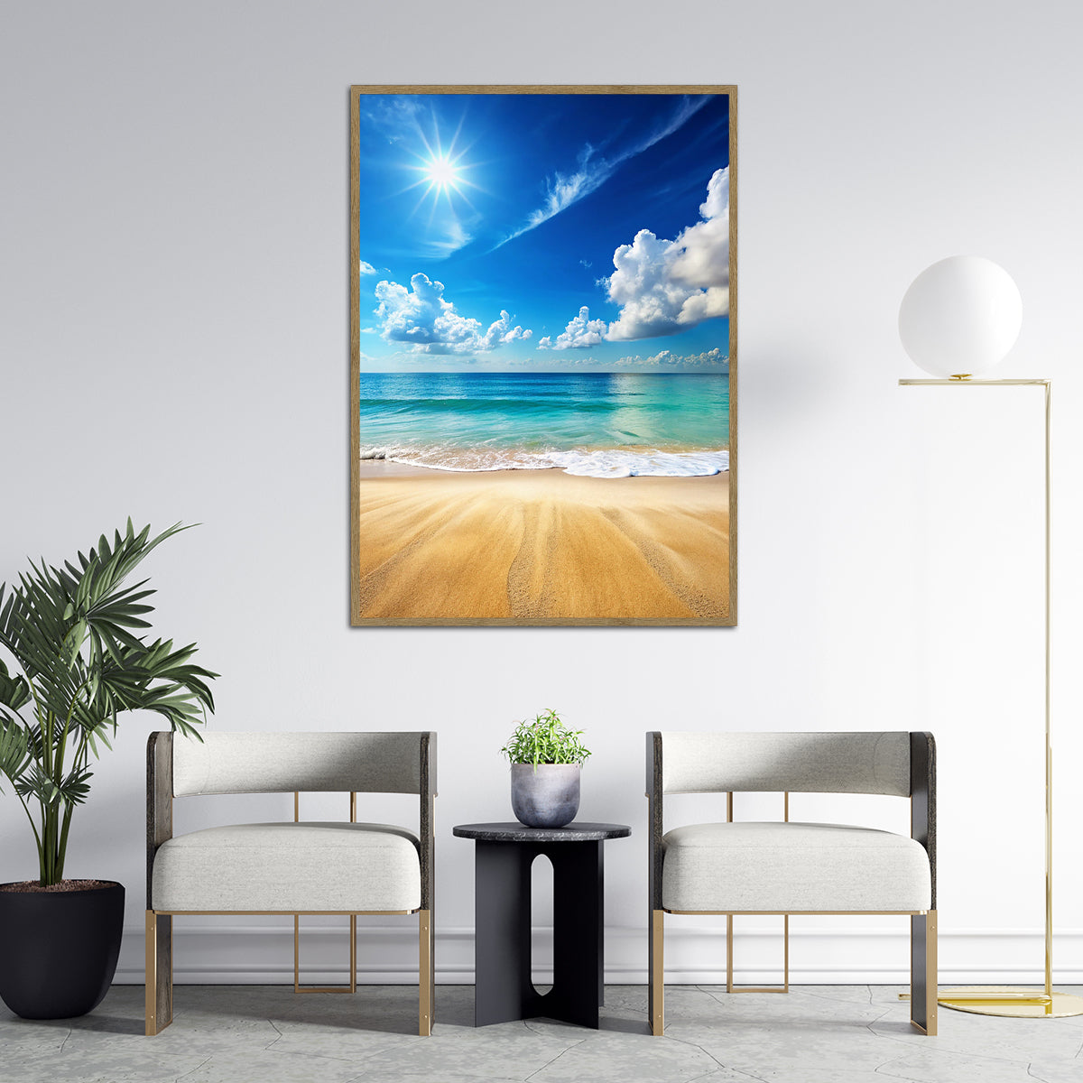 Azure Calm Beach Wall Art – Modern HD Metal Wall Art