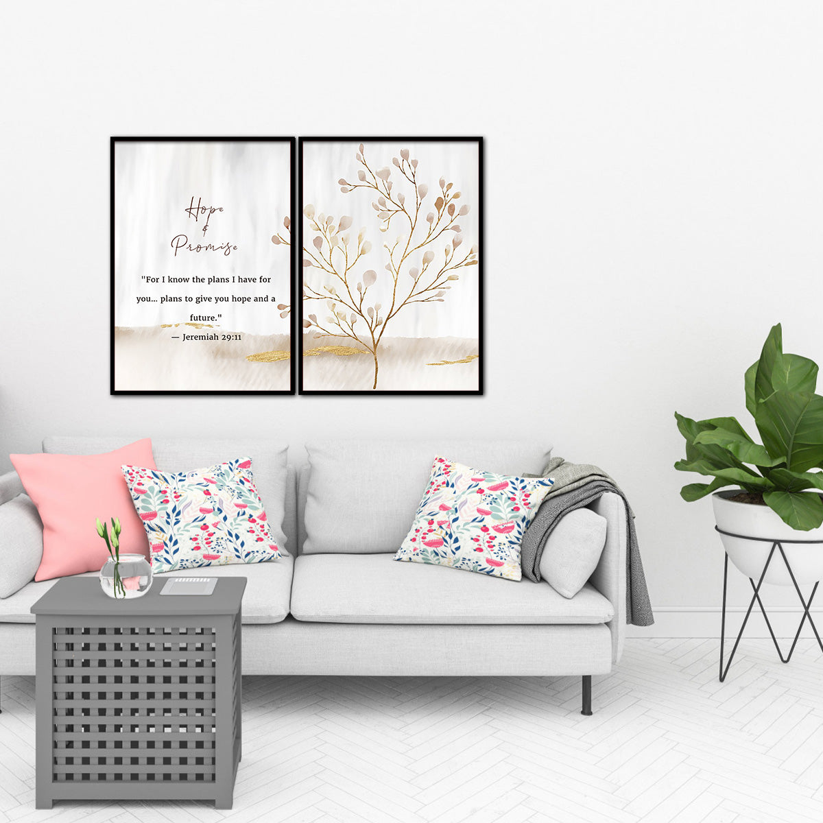 Hope & Promise – Jeremiah 29:11 - 2 Panel Metal Wall Art