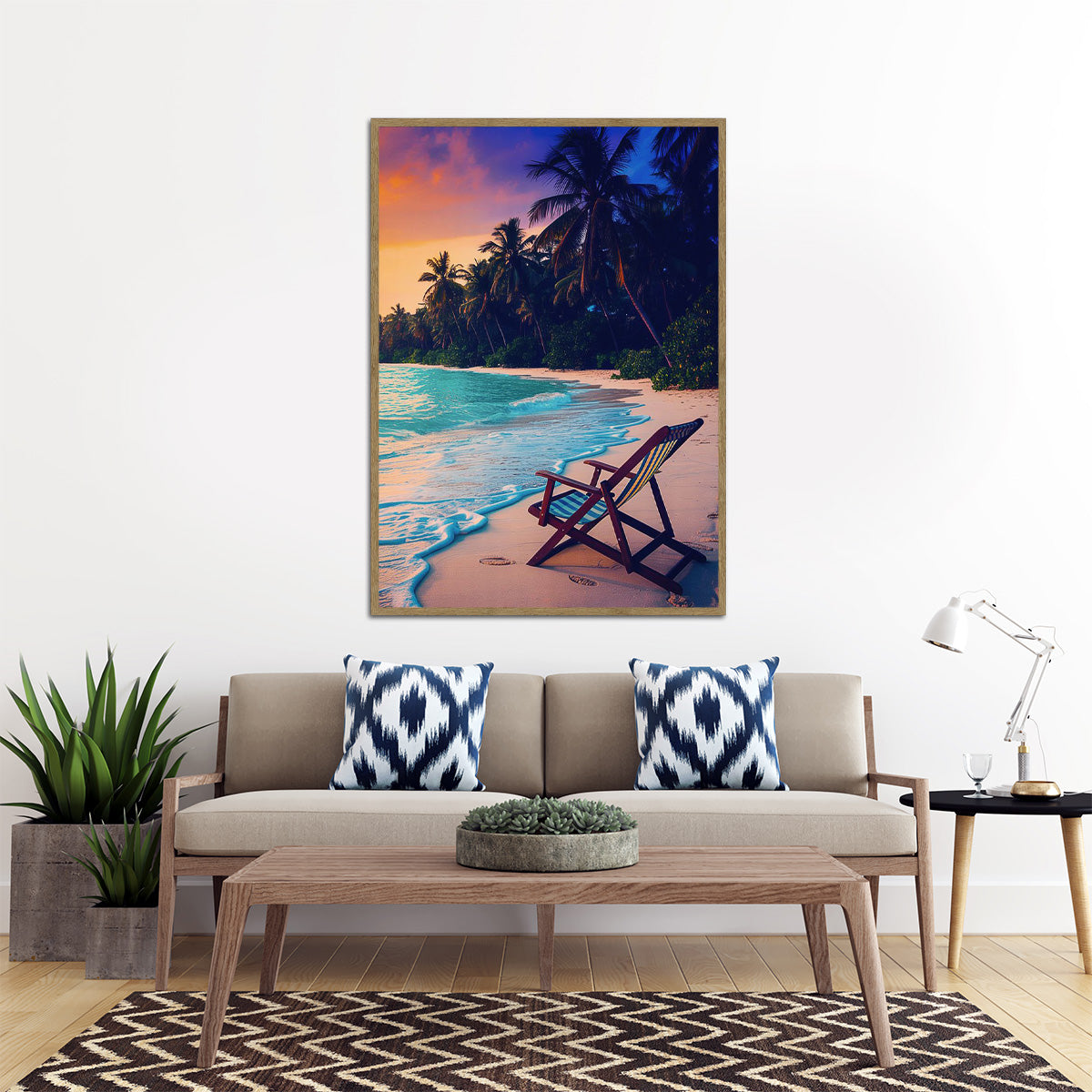 Sunset Serenity Beach  Metal Wall Art