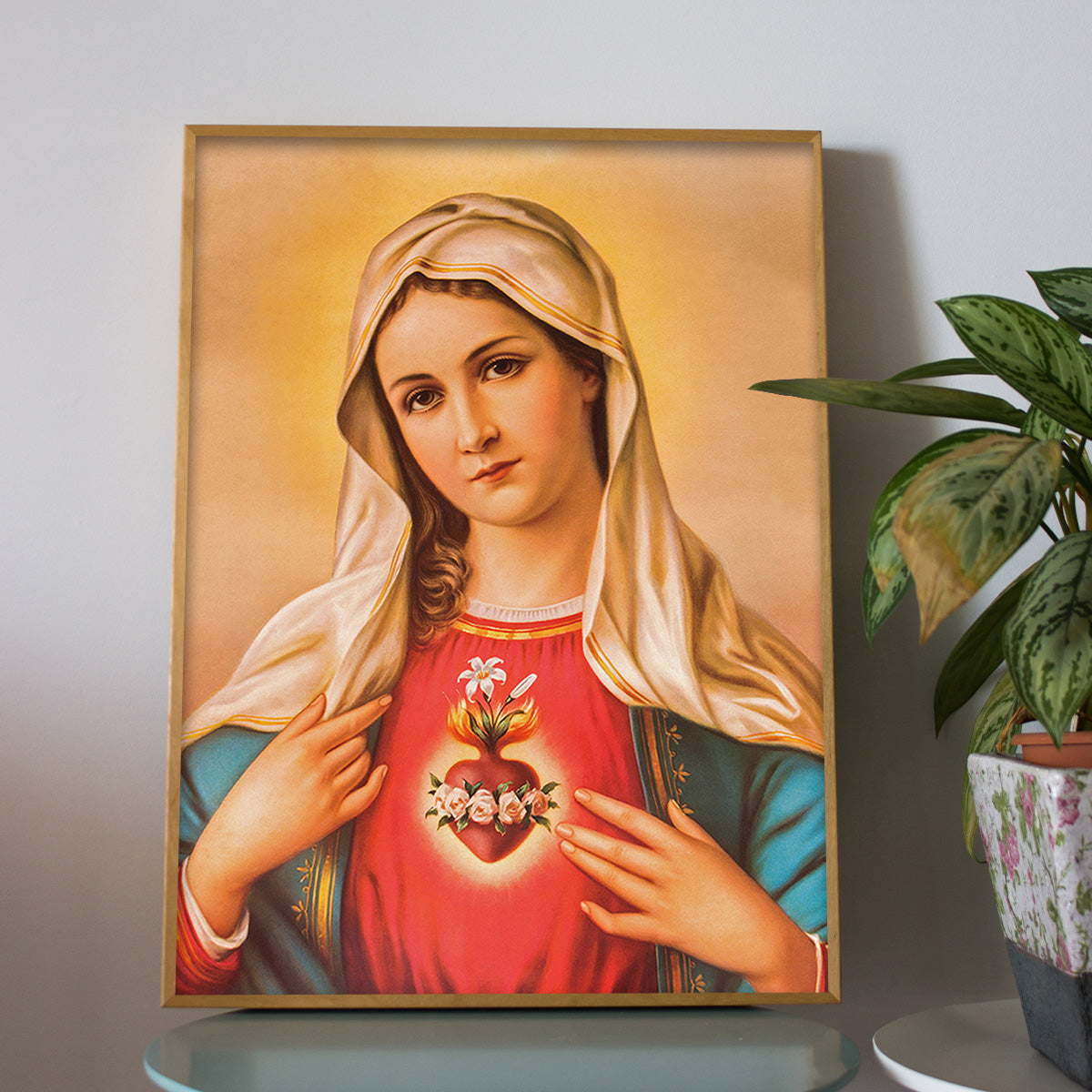 Sacred Heart of Mary – Divine Love HD Metal Wall Art