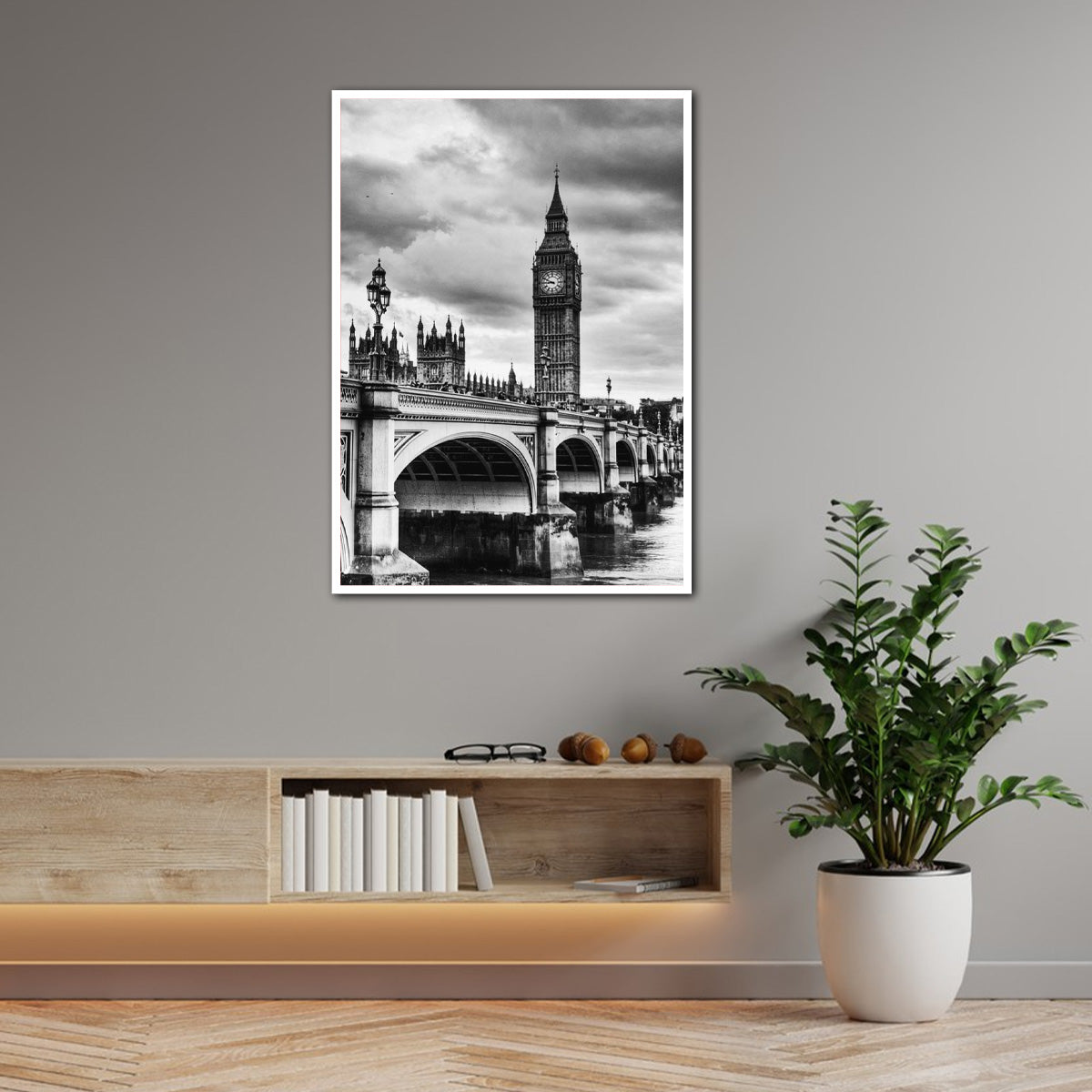 “Timeless London Bridge” – Black & White City  Metal Wall Art