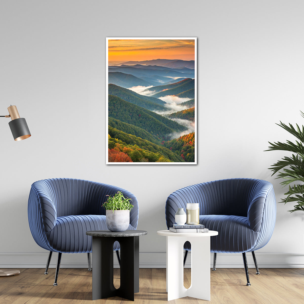 Golden Horizon Mountain View Metal Wall Art