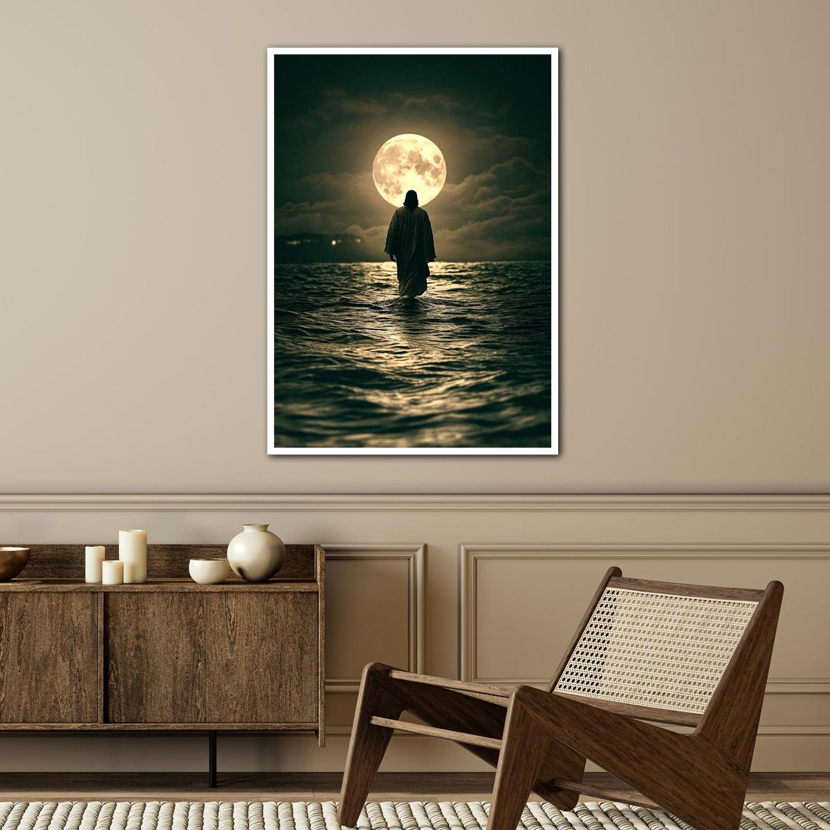 “Walk by Faith” – Jesus Walking on Water Christian Metal  Wall Art