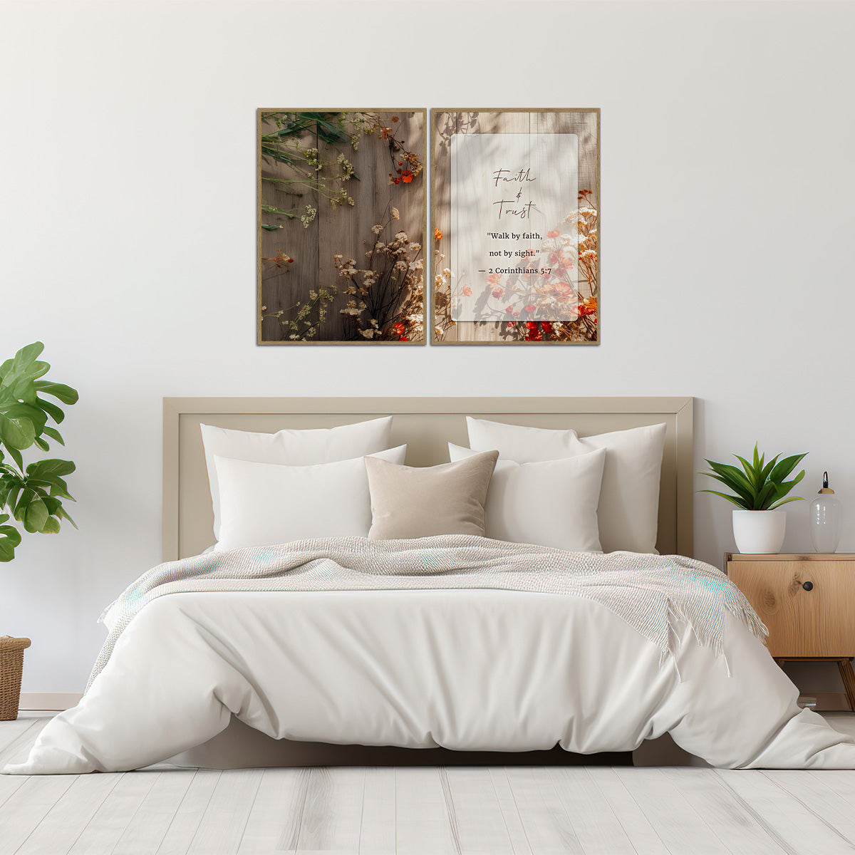 Faith & Trust – “Walk by Faith, Not by Sight” - 2 Panel Metal  Wall Art