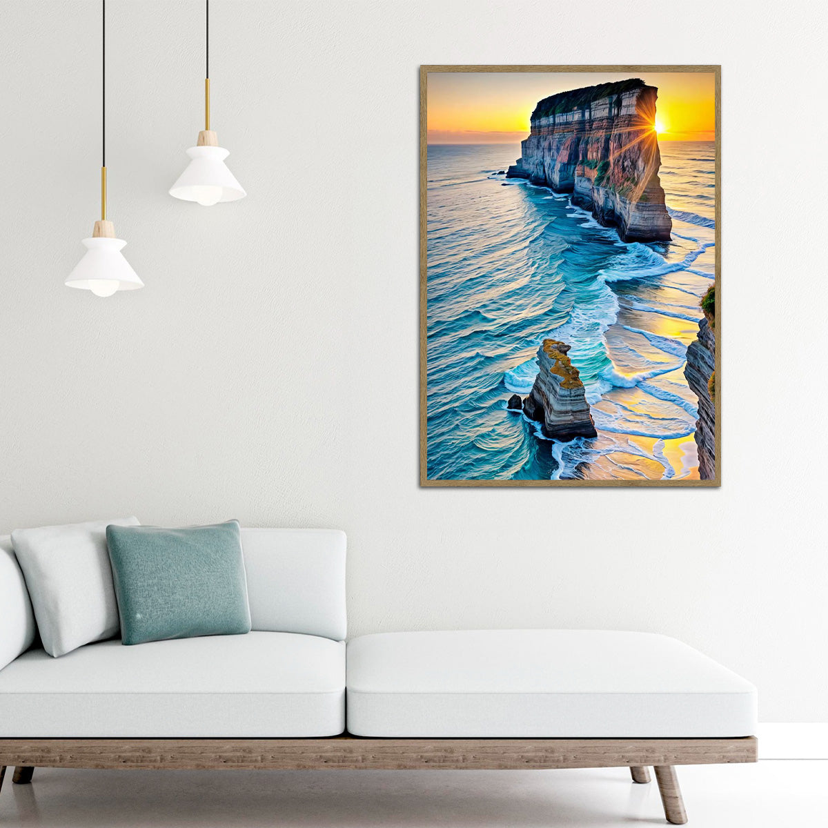 Golden Horizon Beach  Metal Wall Art