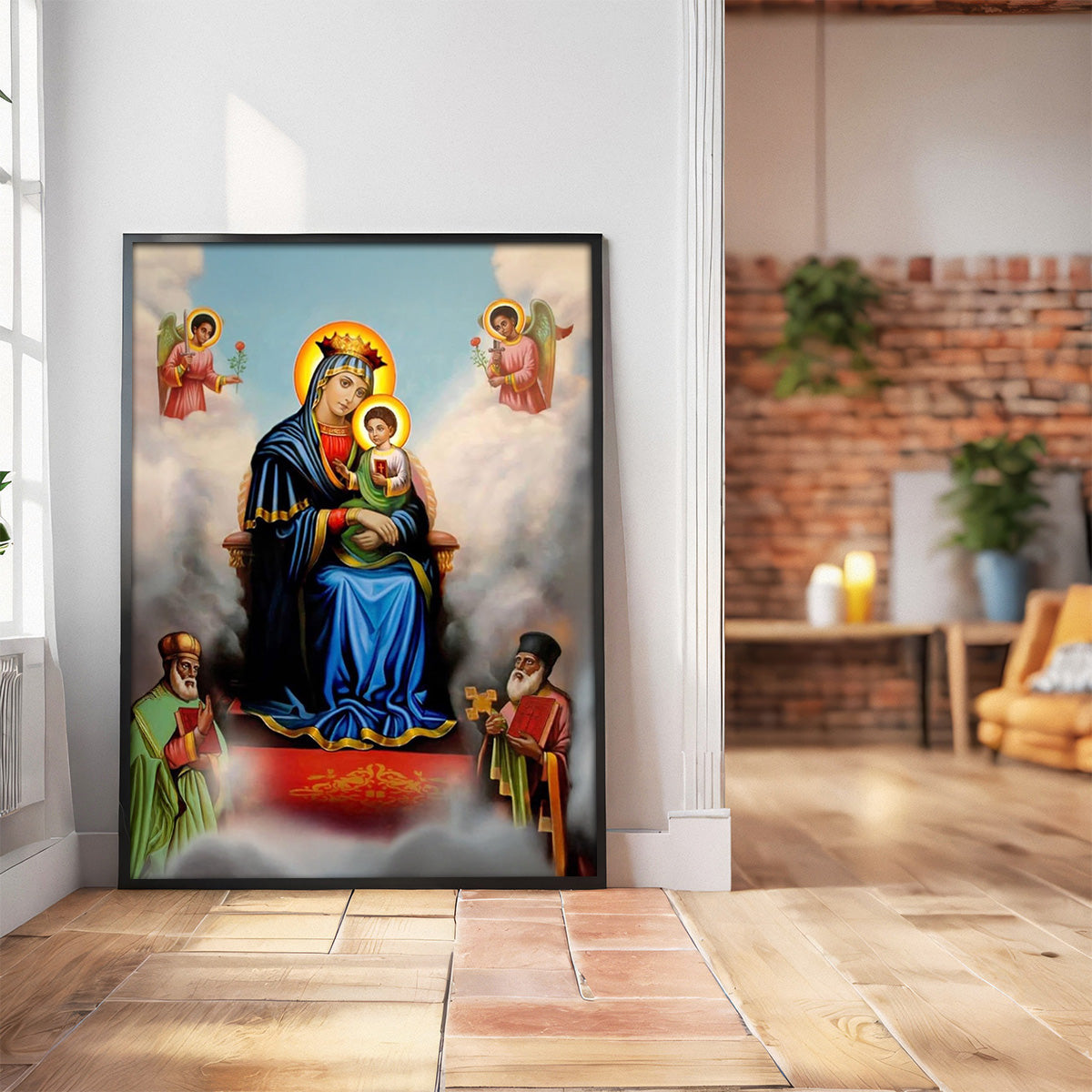 Queen of Heaven – Mother Mary and Child Jesus HD Metal Wall Art