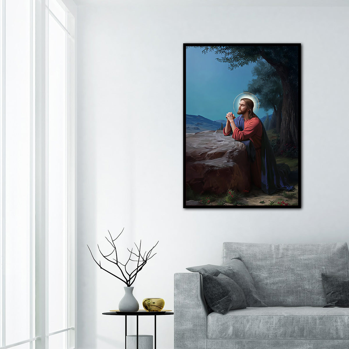 “Christ in Prayer” – Christian Wall Art | HD Metal Print