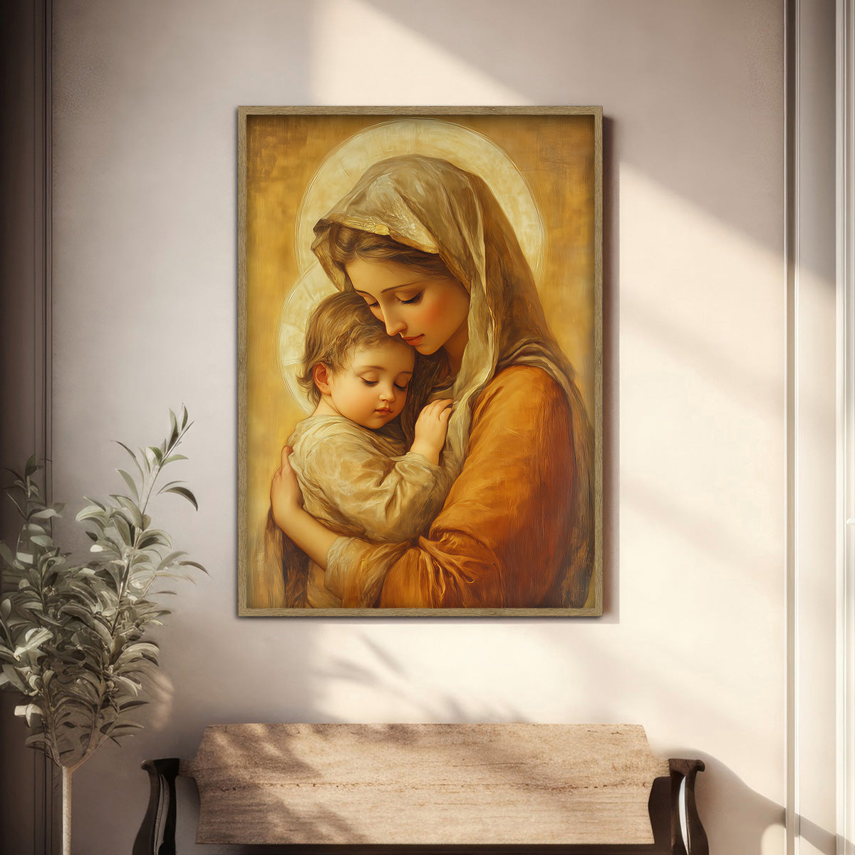 Divine Embrace – Mother Mary & Child Jesus  Metal Wall Art