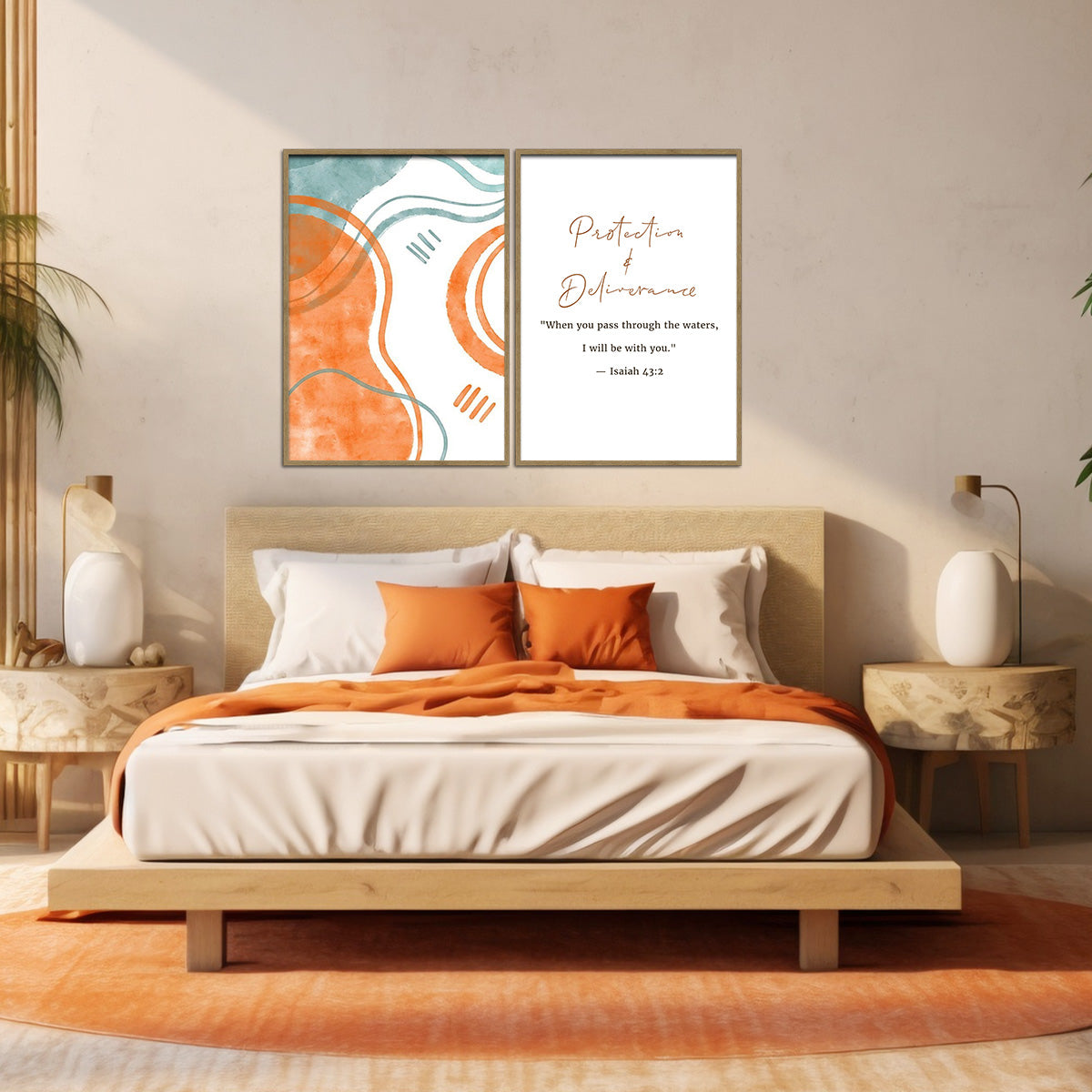 “I Will Be With You” – Isaiah 43:2 - 2 Panel Metal  Wall Art