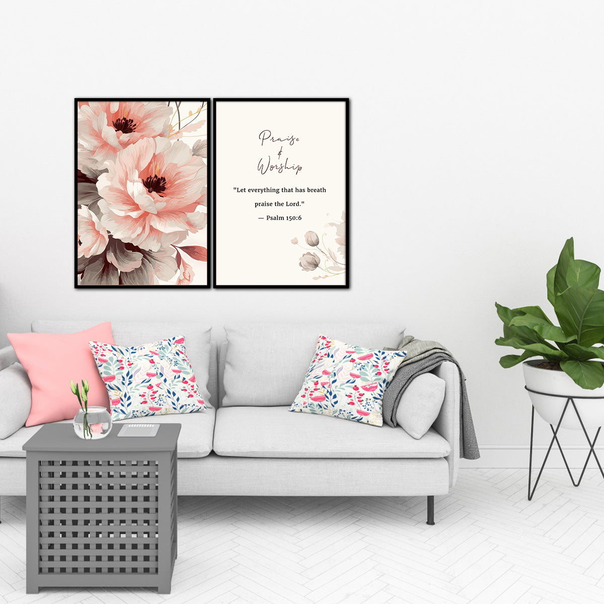 Praise & Worship – Psalm 150:6 - 2 Panel Metal Wall Art