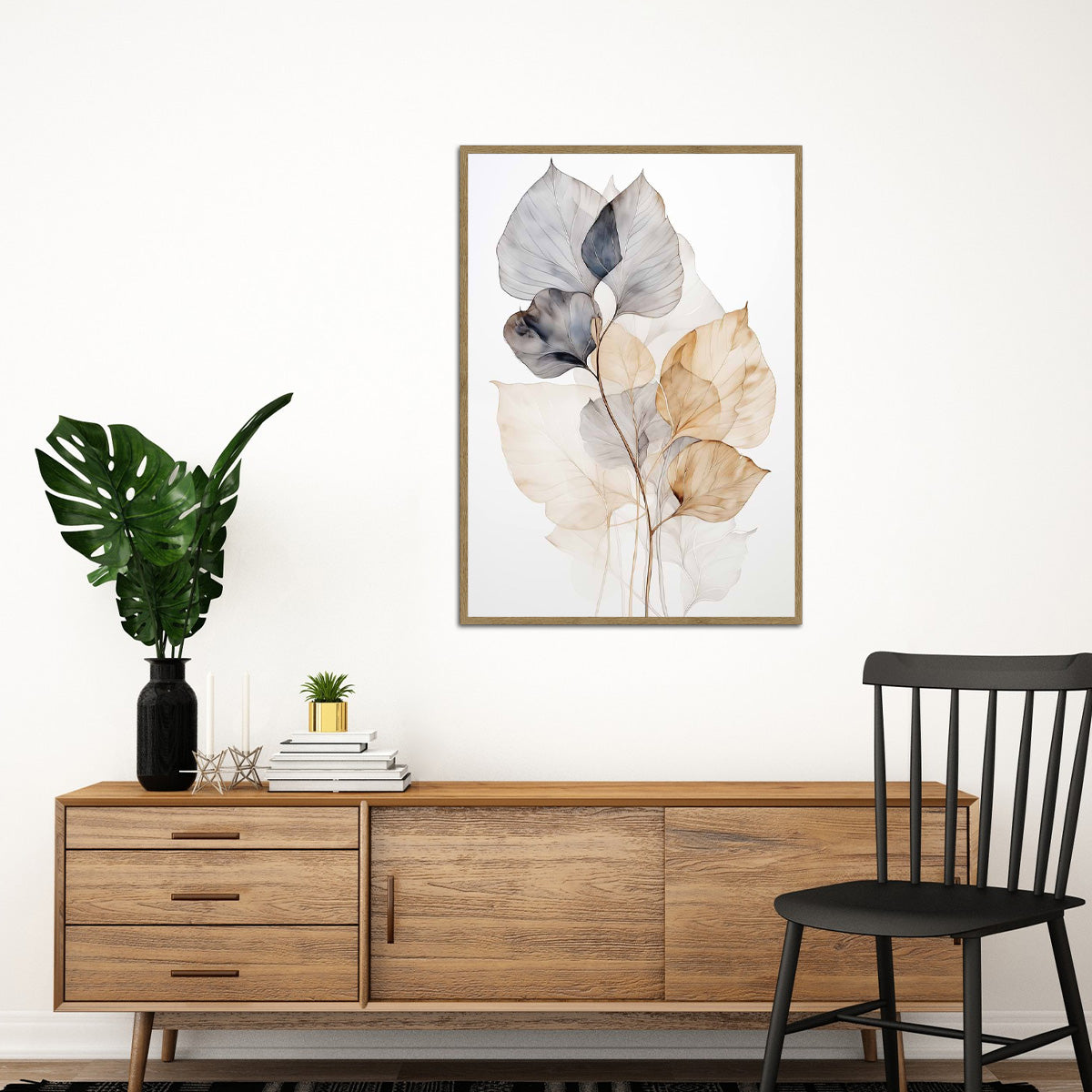 Whispering Botanical Elegance – HD Metal Wall Art