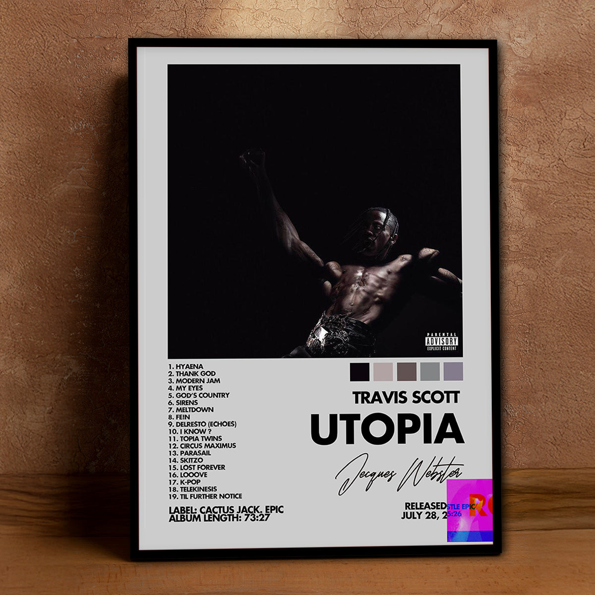 Travis Scott UTOPIA Album Metal Wall Art