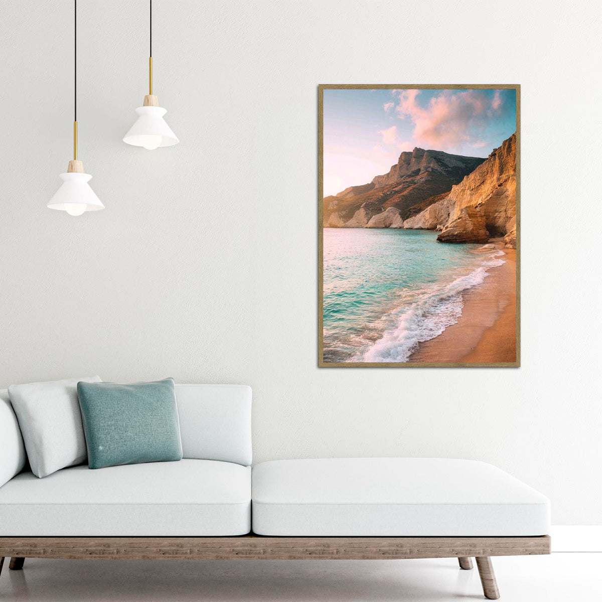 Golden Cliffs Beach Wall Art – HD Metal Wall Art