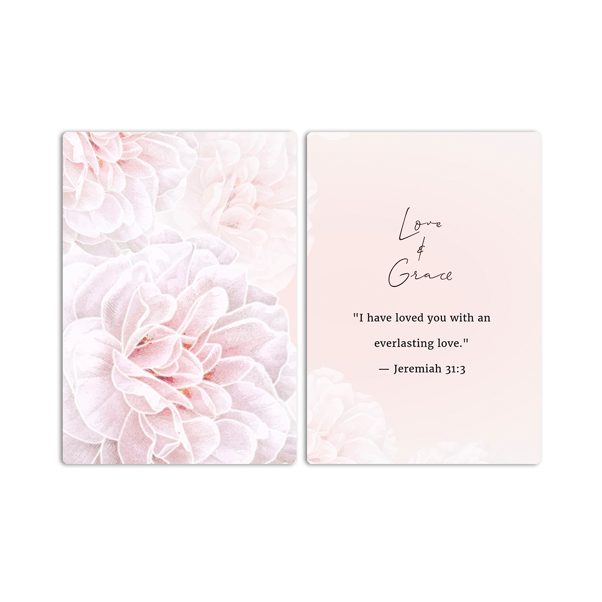 Love & Grace – Jeremiah 31:3 - 2 Panel Metal  Wall Art