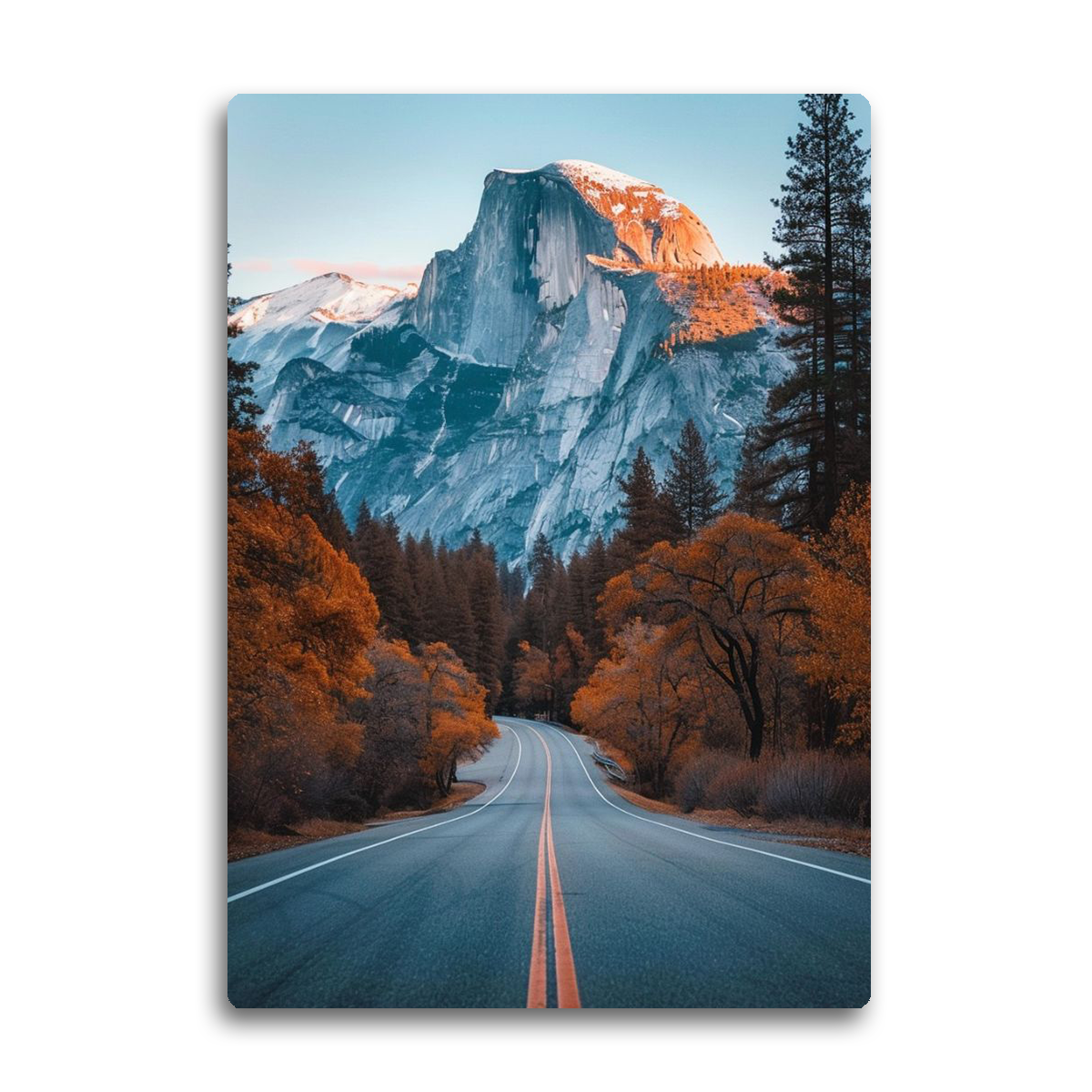 “Road to Yosemite” – Mountain Adventure Metal  Wall Art