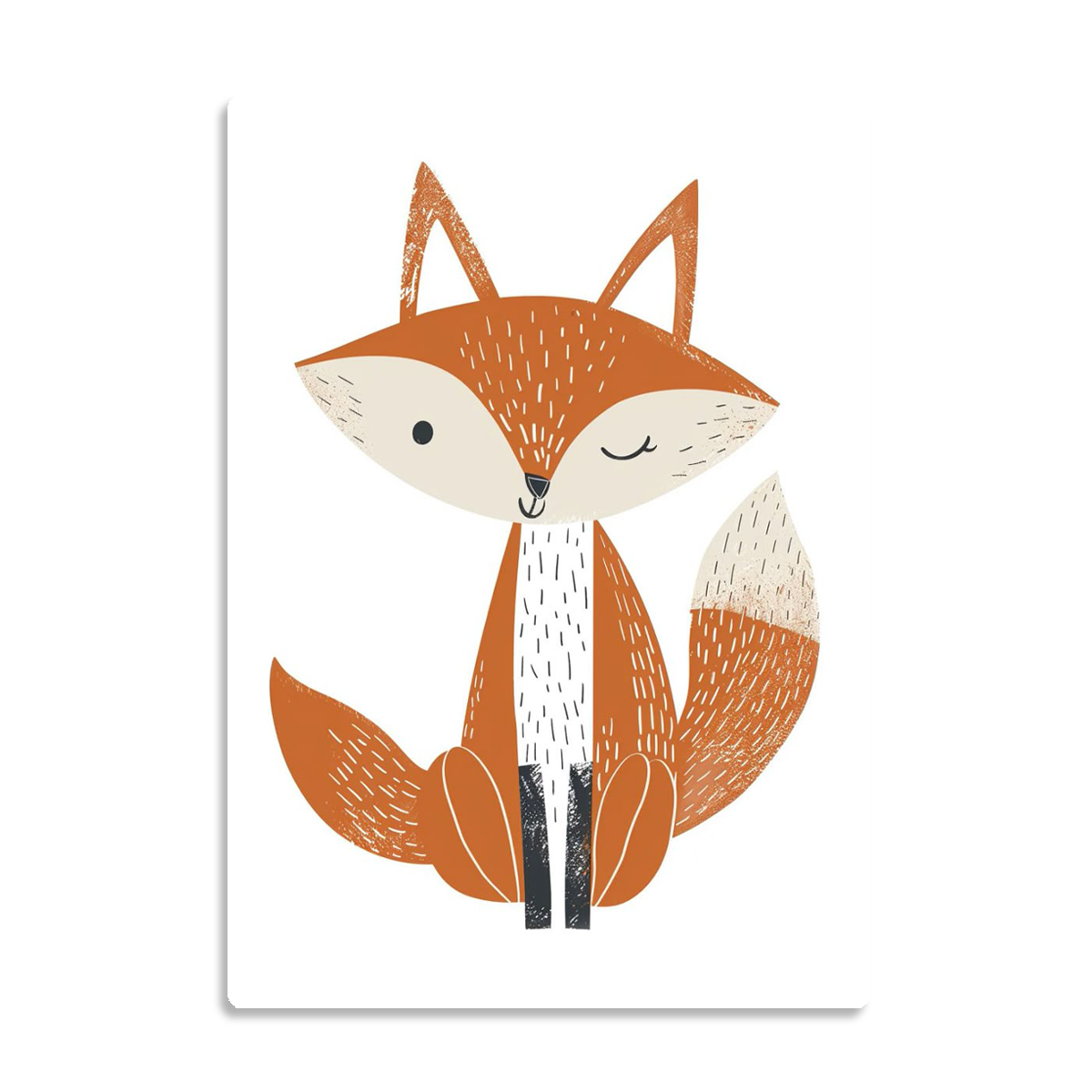Cute Fox Nursery Metal Wall Art