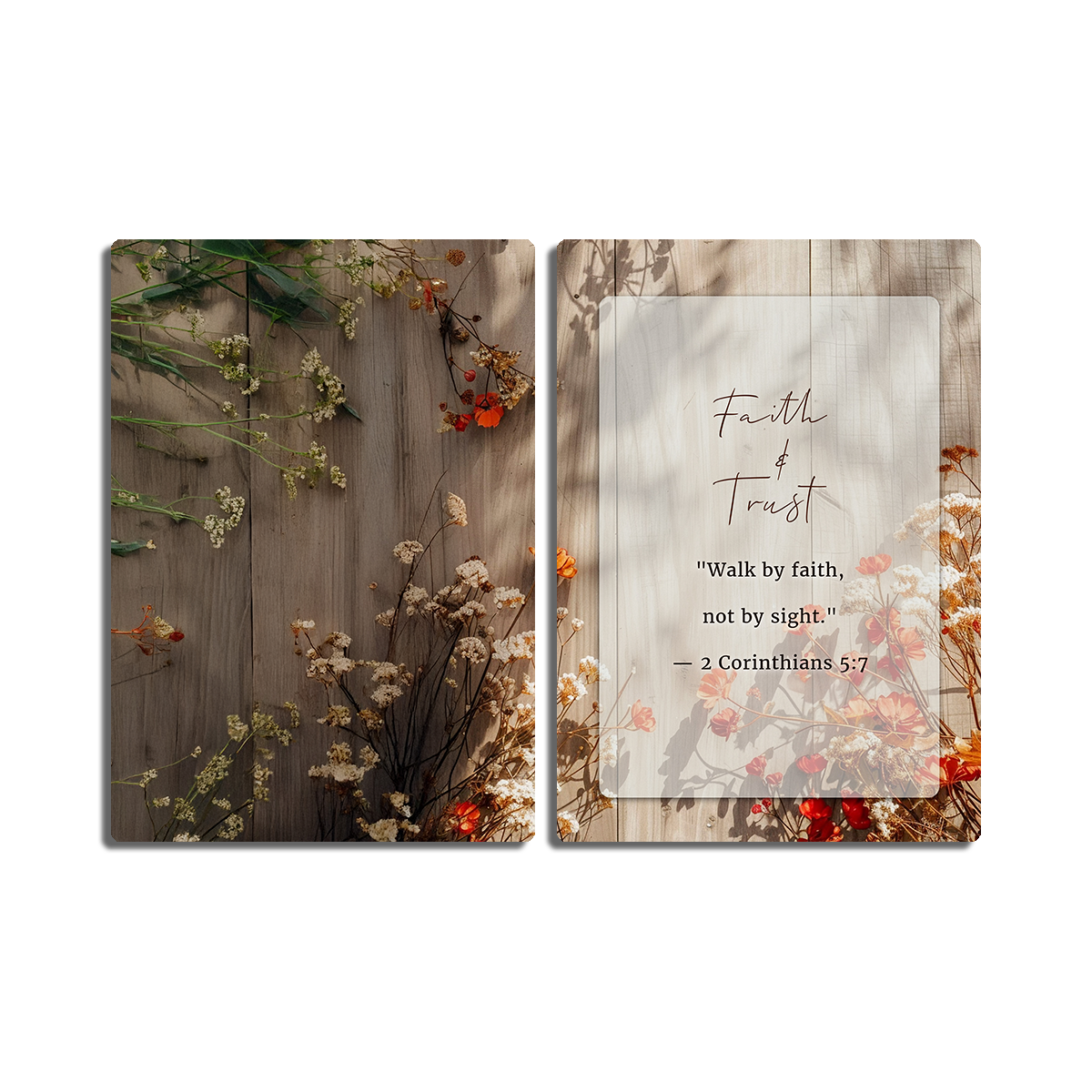 Faith & Trust – “Walk by Faith, Not by Sight” - 2 Panel Metal  Wall Art