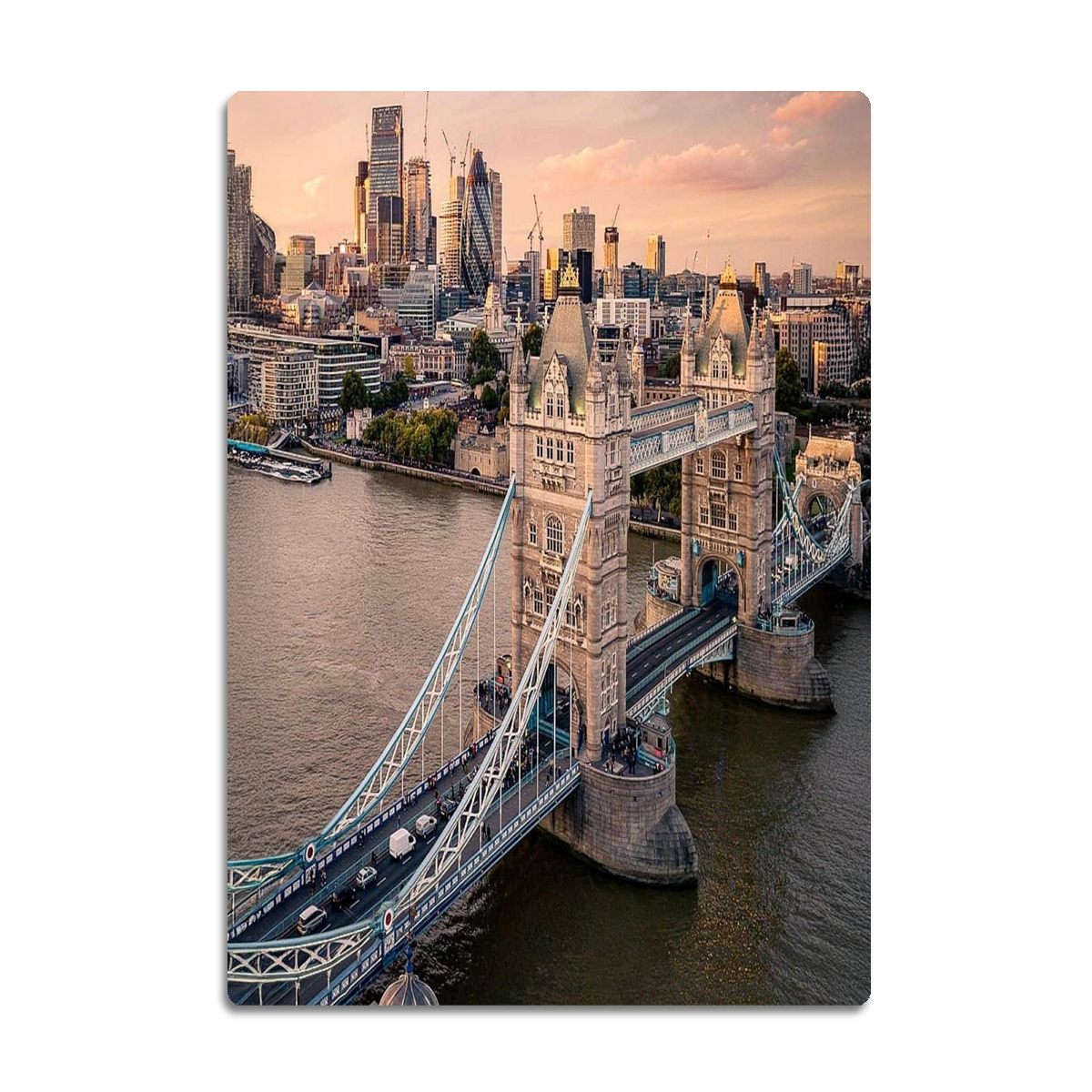 London Tower Bridge – Sunset Cityscape  Metal Wall Art