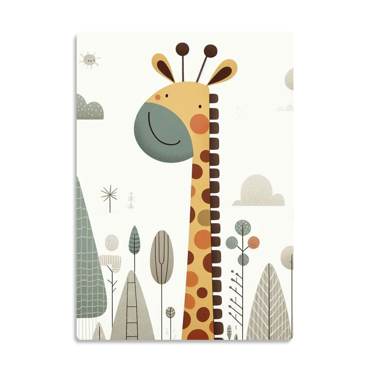 Happy Giraffe Kids Metal Wall Art