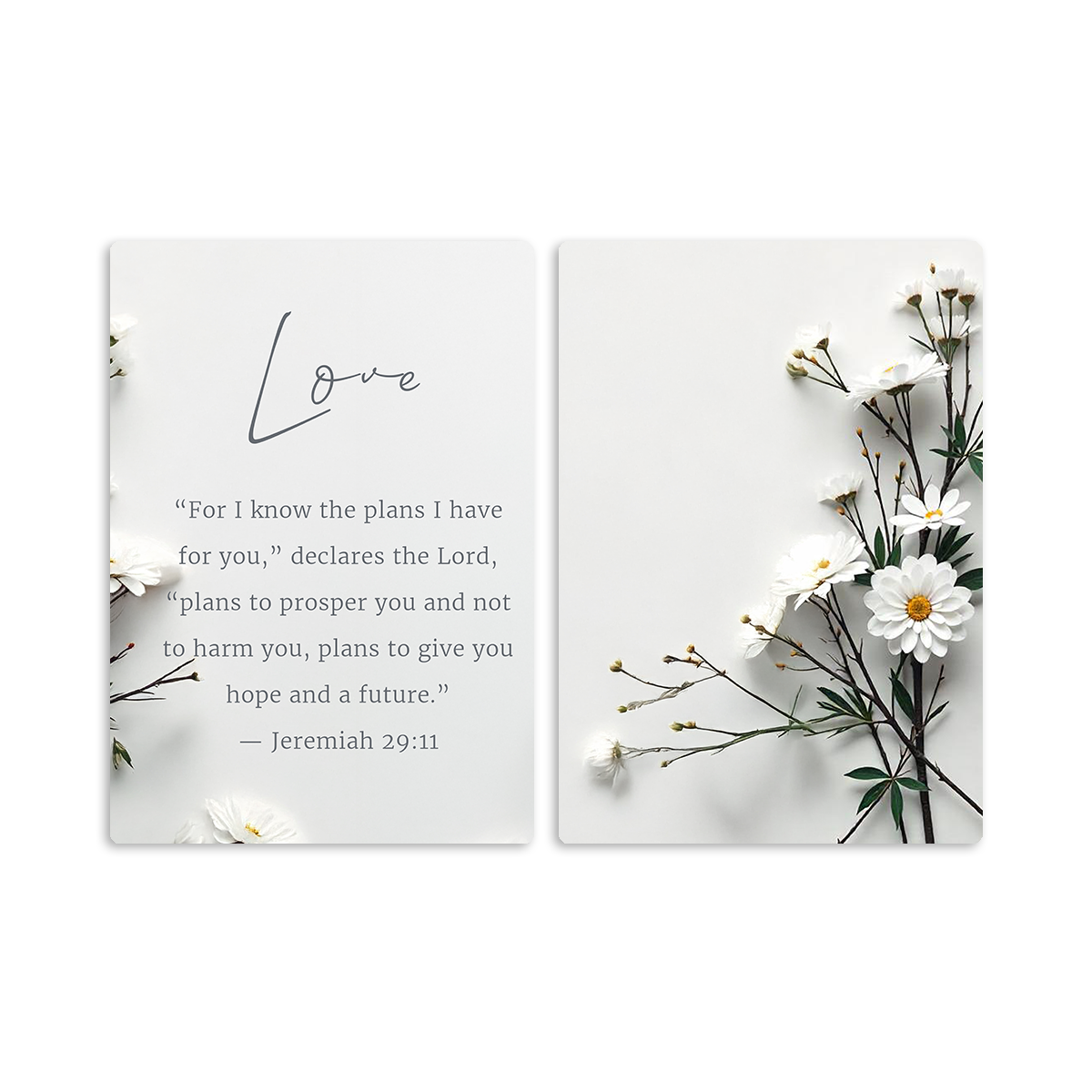 Love – Jeremiah 29:11 Scripture - 2 Panel Metal  Wall Art