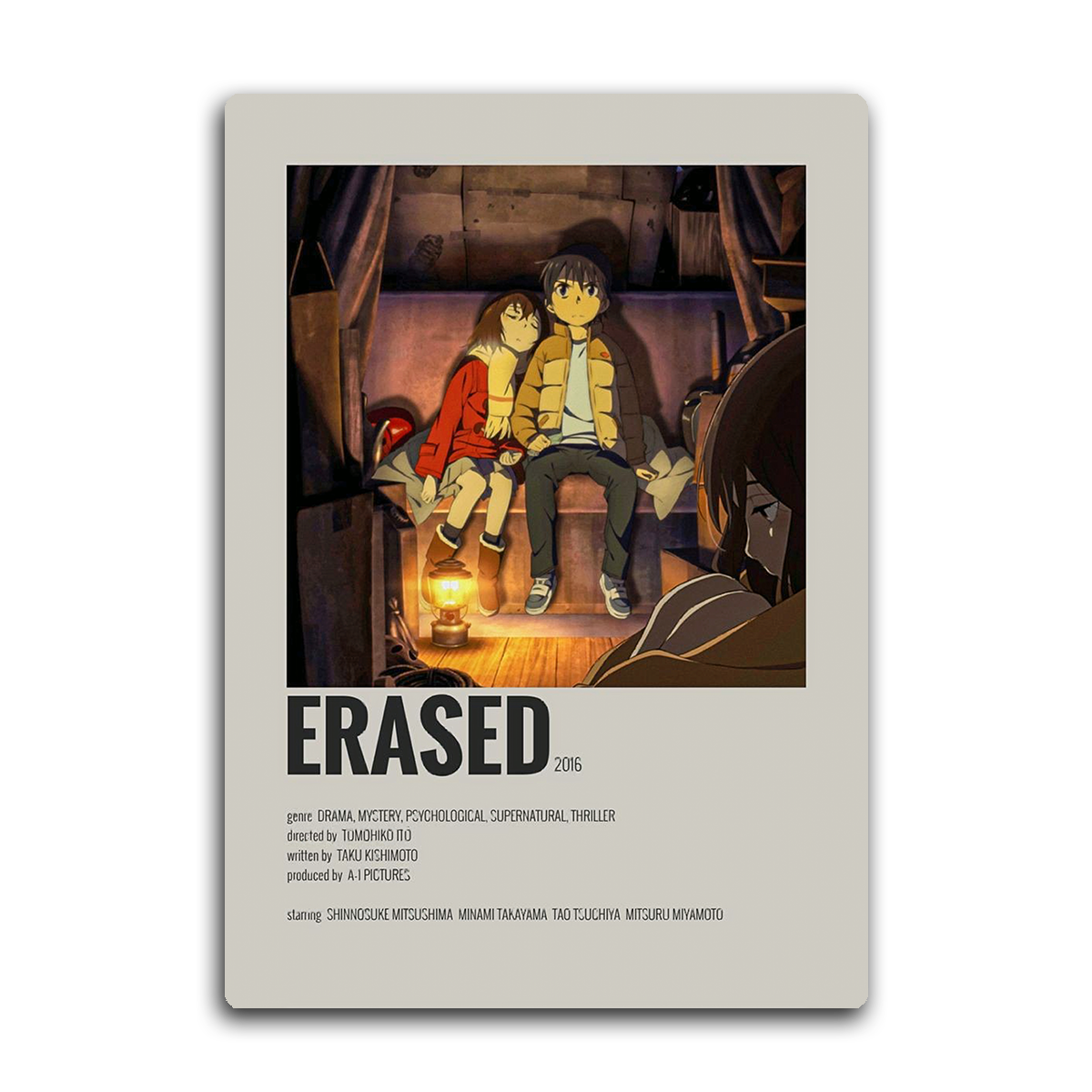 “Time and Memory” ERASED Anime Metal Wall Art