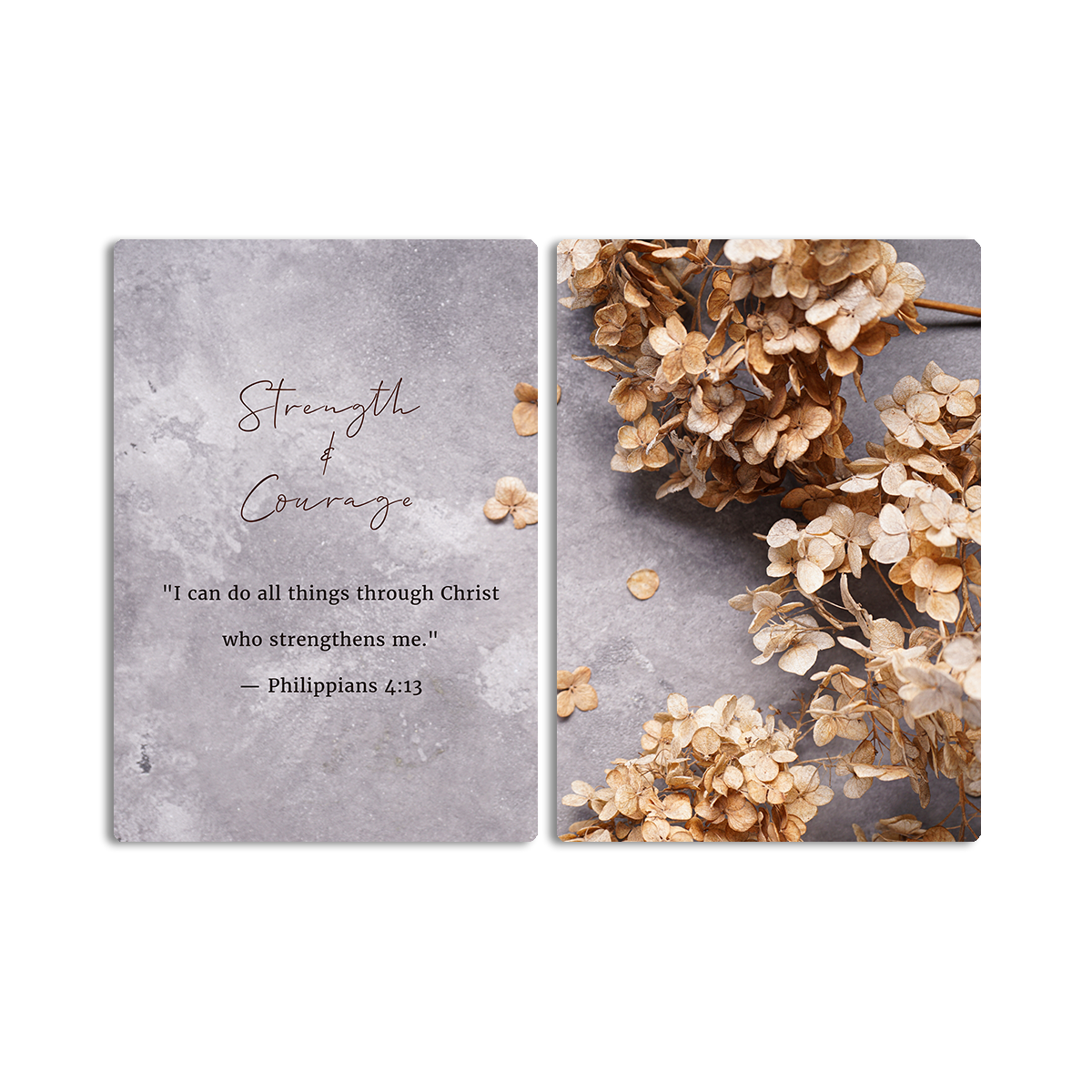 Philippians 4:13 Inspirational Christian  - 2 Panel Metal Wall Art