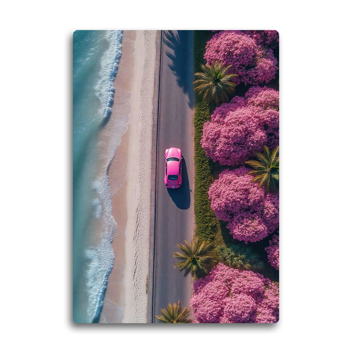“Pink Escape” – Coastal Drive Metal  Wall Art