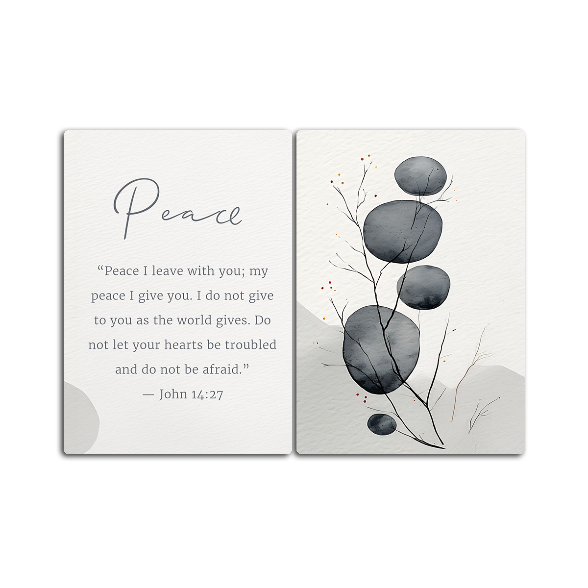 Faith & Calm Bible Quote - 2 Panel Metal Wall Art