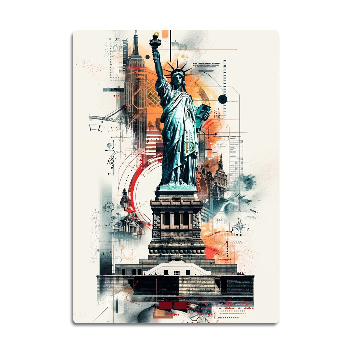 Statue of Liberty – New York City Metal  Wall Art