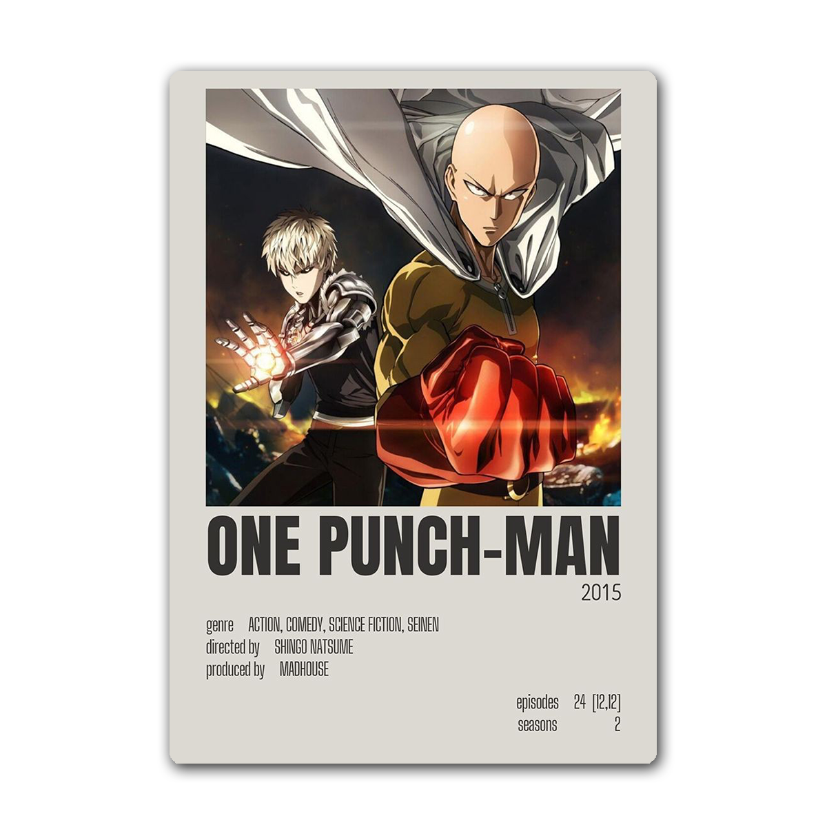 One Punch Man Metal Wall Art