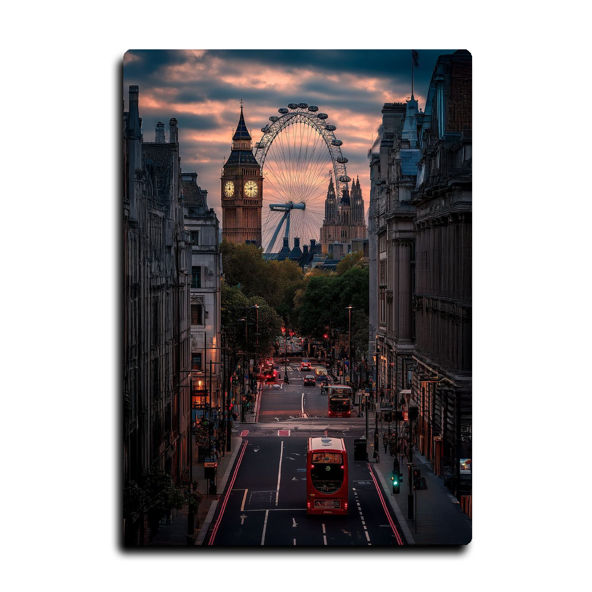 “Evening in London” – Big Ben & London Eye Metal  Wall Art