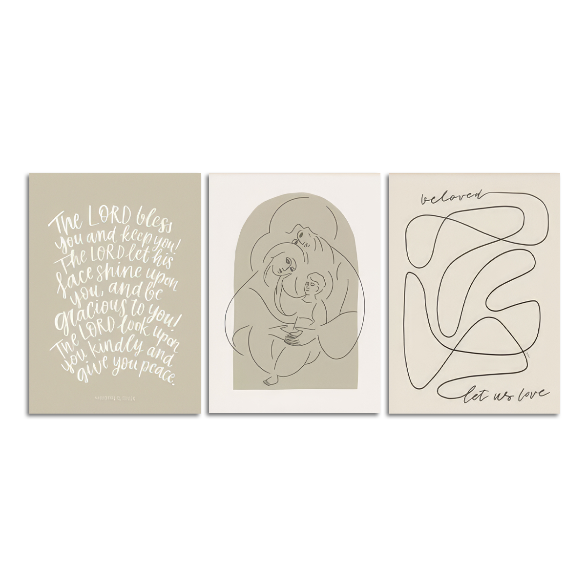 “Blessed & Beloved” – 3-Panel Christian Metal  Wall Art