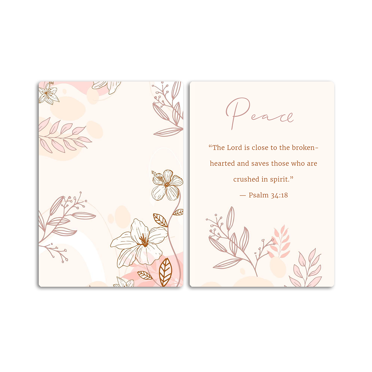 Peace – Psalm 34:18 - 2 Panel Metal  Wall Art